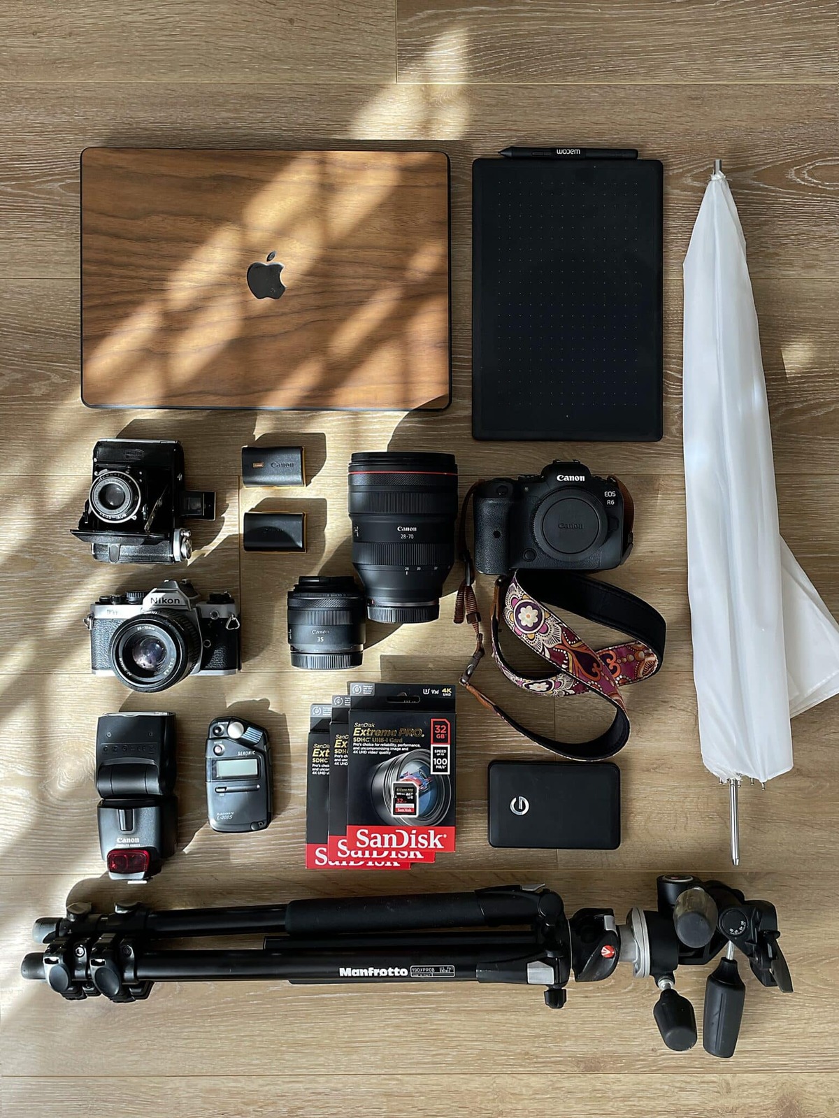 Photographers camera gear