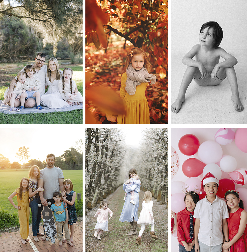 6 images of mini sessions offered in Perth