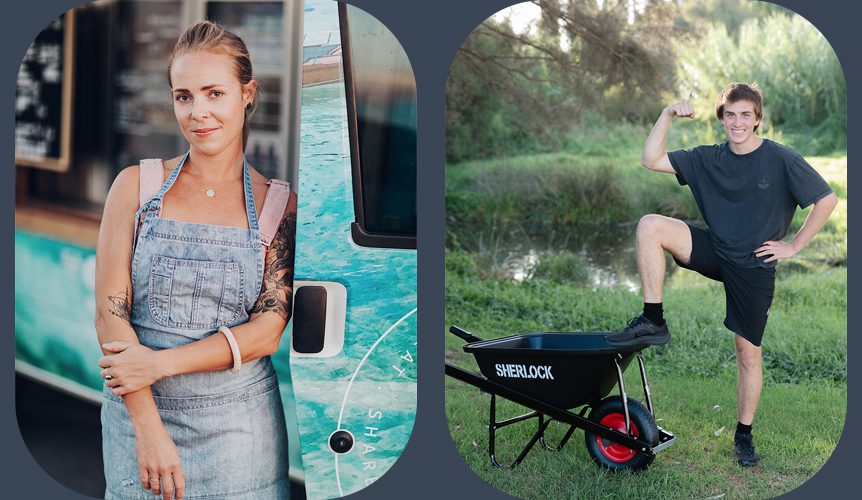 two images of a personal branding headshots in Perth
