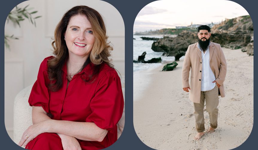 two images of a personal branding headshots in Perth