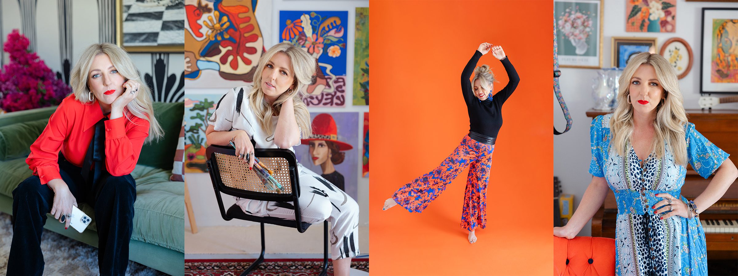 Woman wearing vibrant outfit during Perth branding photography session, captured confidently in natural light.
