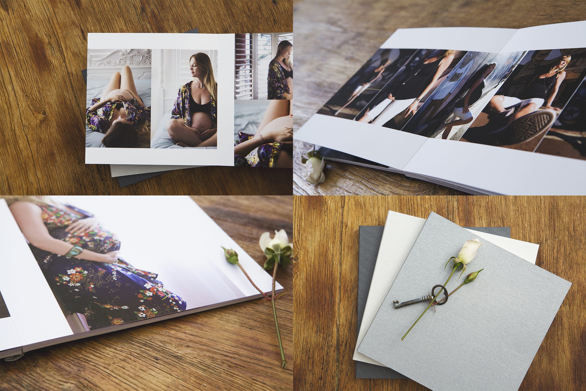 Maternity keepsake album with pregnancy photos - Perth maternity photography.